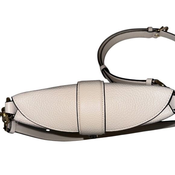 Coach Addie Chalk White Pebbled Leather Crossbody Bucket Bag - Picture 6 of 16